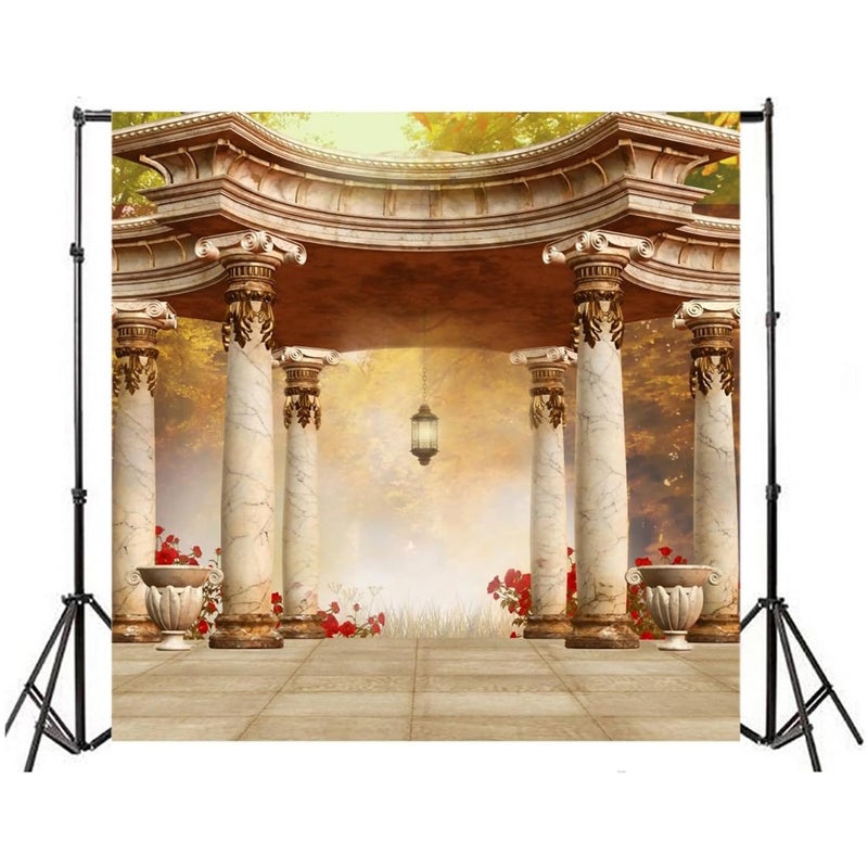 AOFOTO 8x8ft Romantic Wedding Royal Gazebo Background Classic Gloriette Photography Backdrop Vintage Garden Pavilion Retro Columns Photo Studio Props Ladies Girl Artistic Portrait Photoshoot Vinyl - Image 2